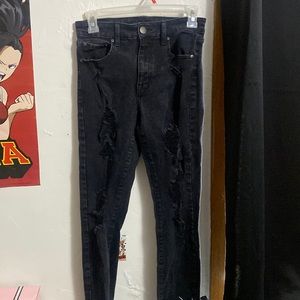 High rise ripped black Aeropostale jeans